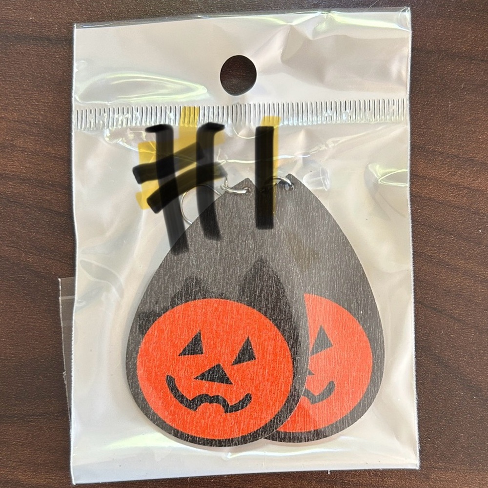 Wooden Halloween Earrings (Choose 1) - Picture 3 of 9